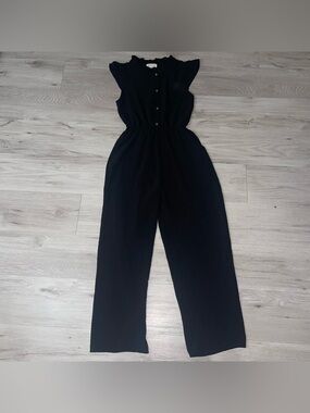 Monteau Los Angeles Jumpsuit M Minimal Ruffle Casual Preppy Chic Bohemian Boho